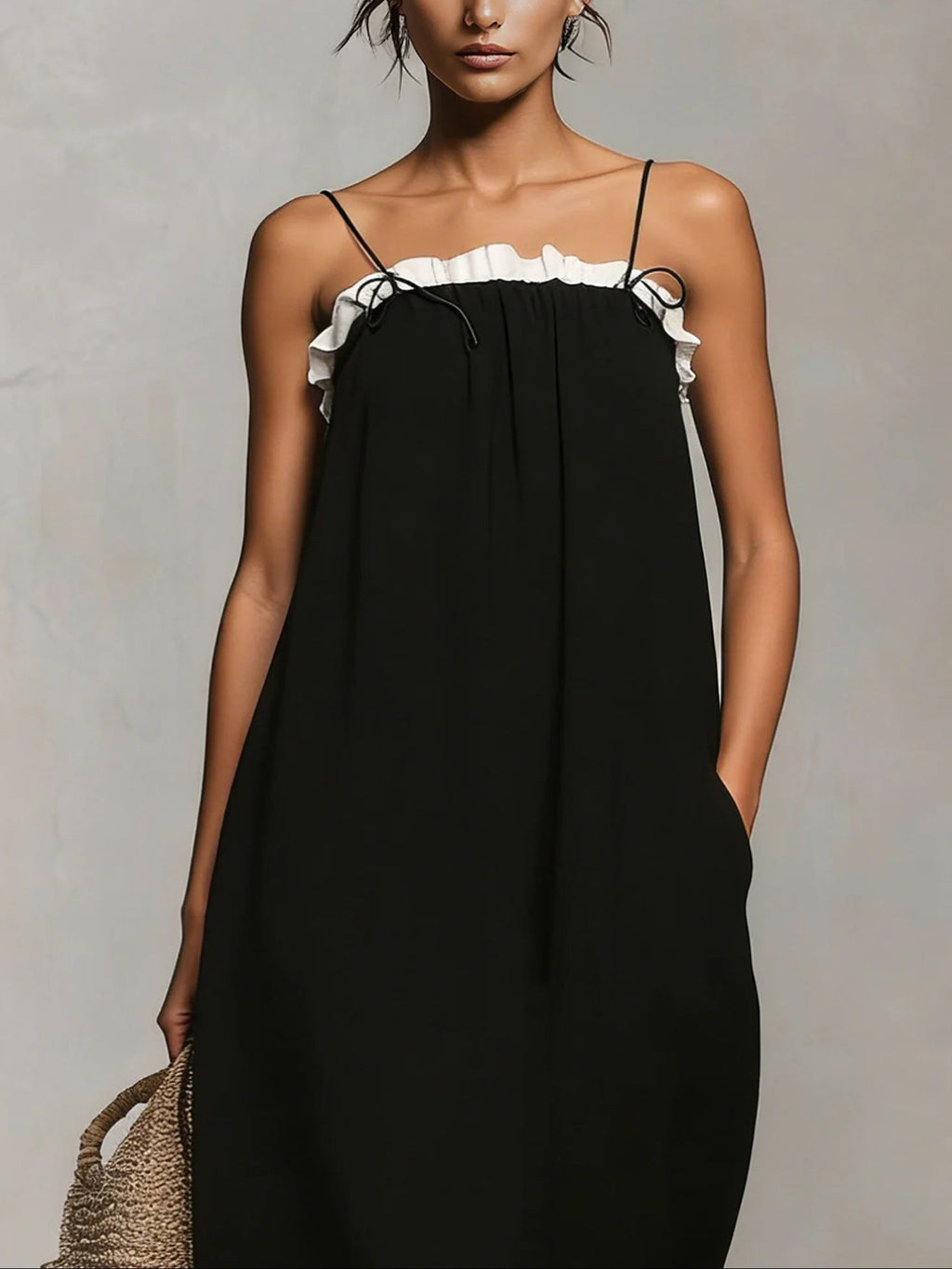 Mirelle™ | Color block spaghetti strap maxi dress