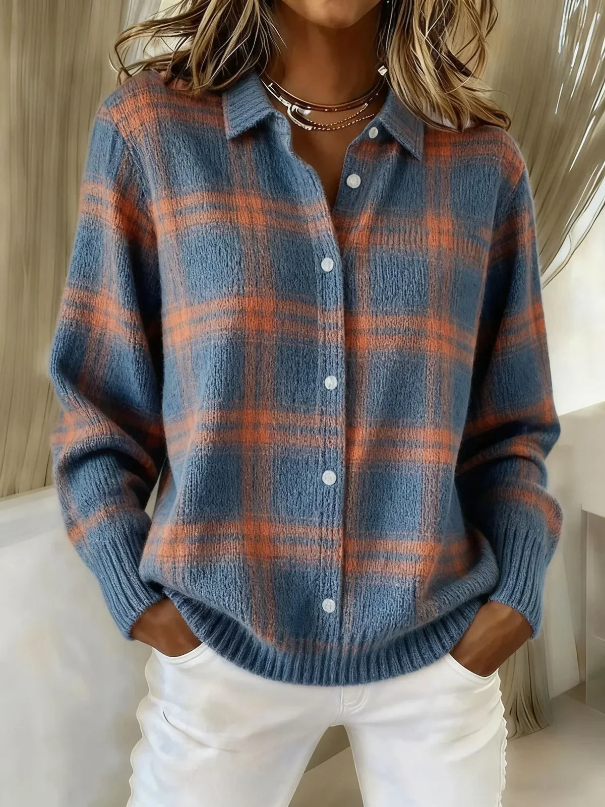 Candela | Pull en Tricot à Motif Carreaux