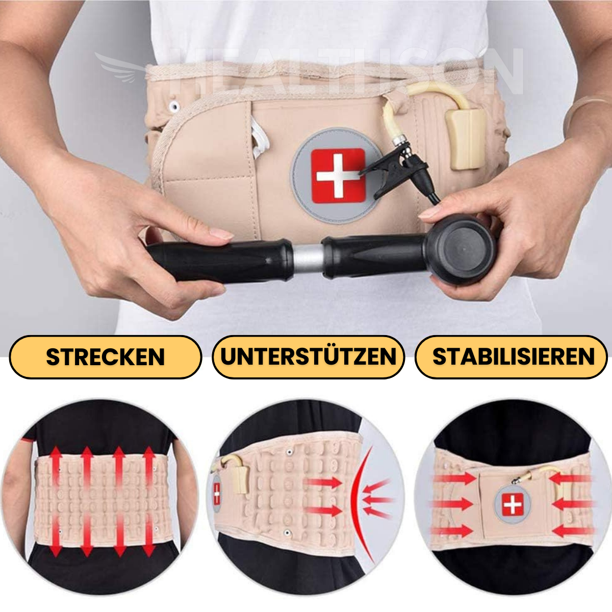 RückenWohl™ | Aufblasbarer Rückenstützgürtel
