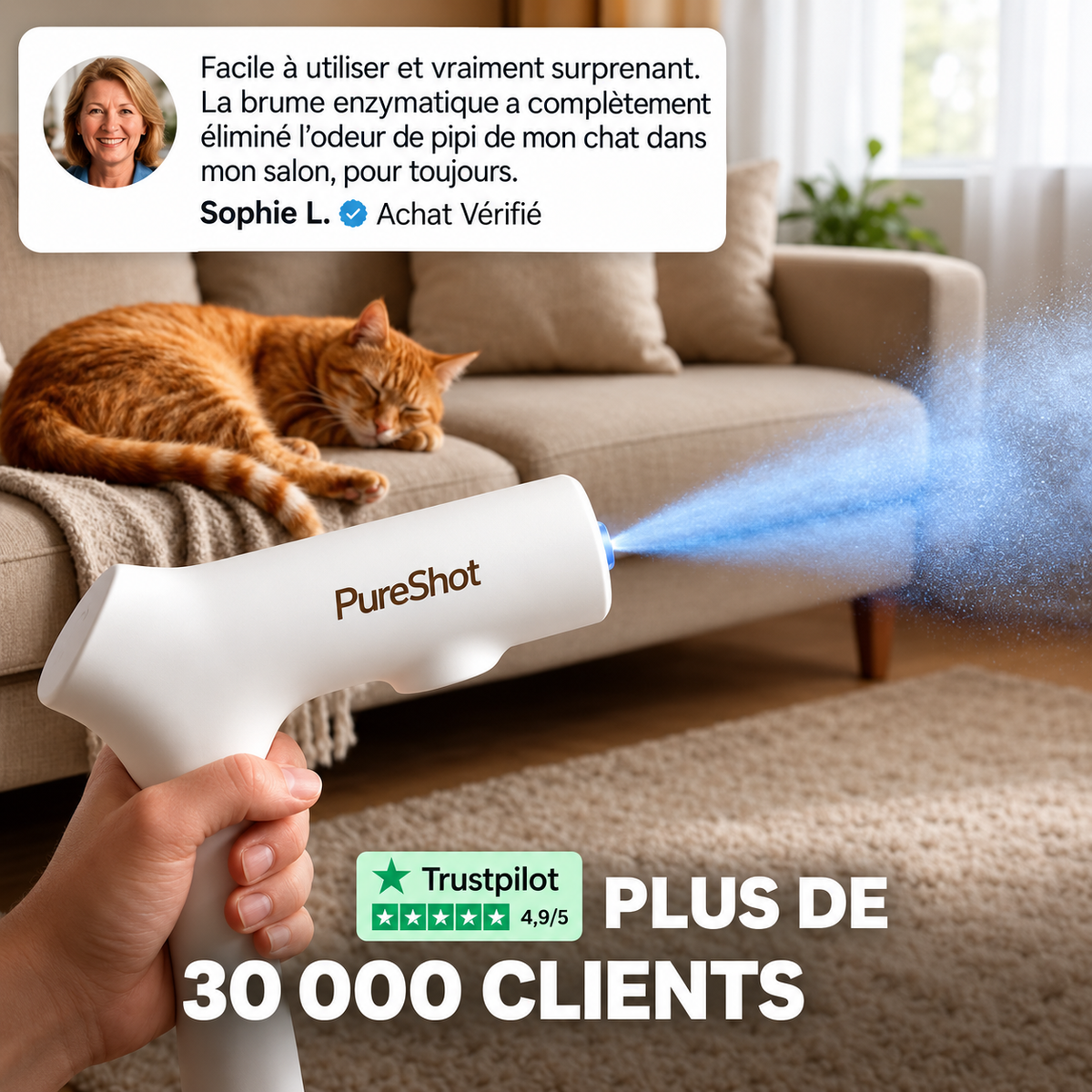 FrischPfote™ – Elektrischer Geruchsentferner für Tierhaushalte.