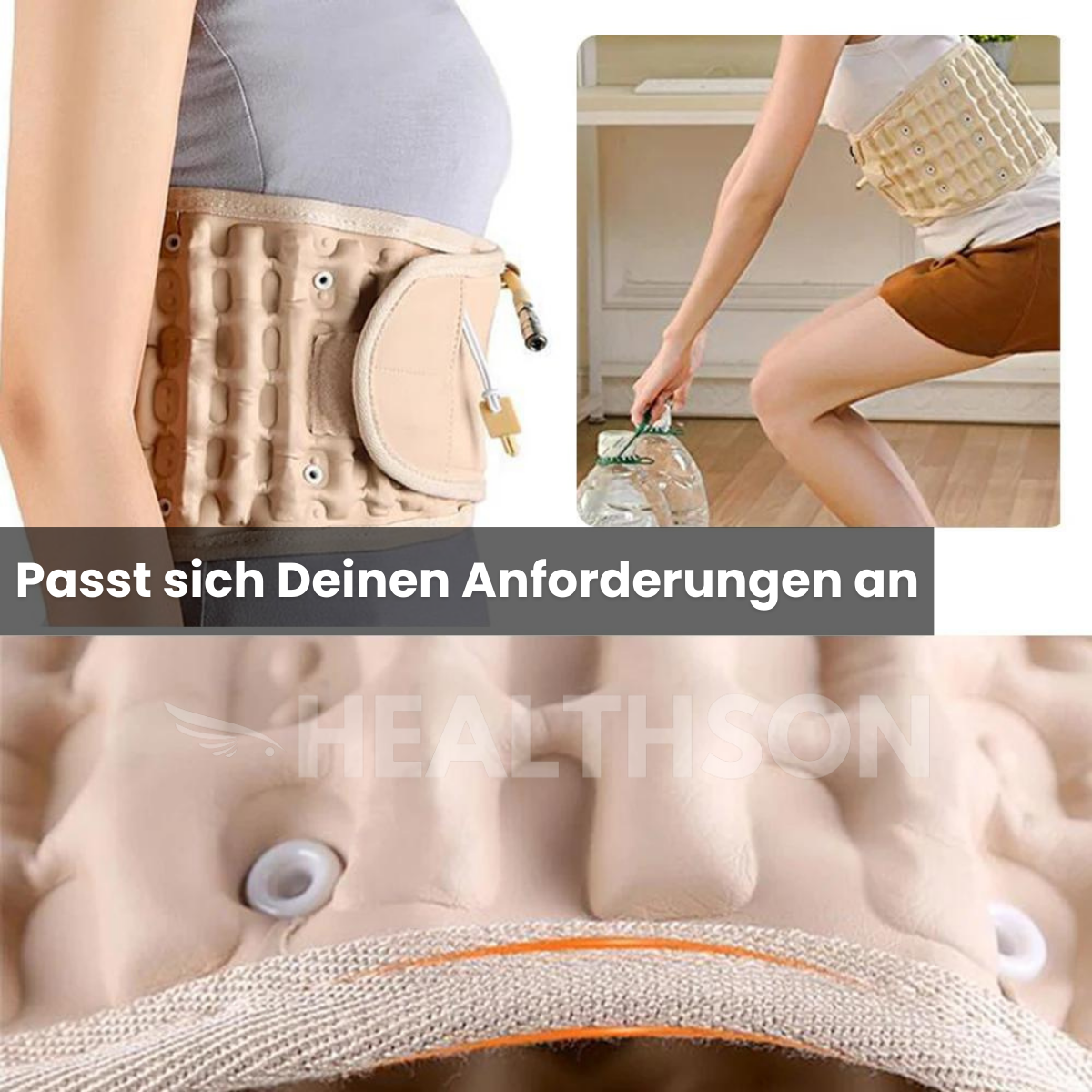 RückenWohl™ | Aufblasbarer Rückenstützgürtel