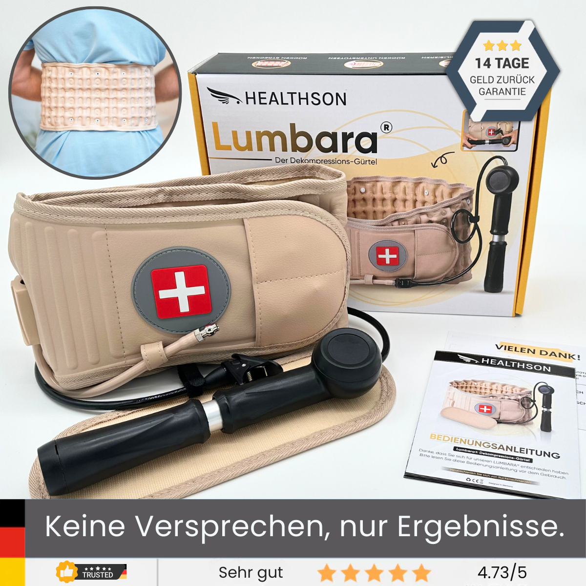 RückenWohl™ | Aufblasbarer Rückenstützgürtel