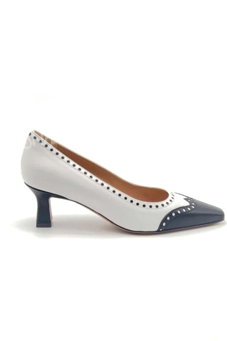 Elegante Mid-Heel Cut-Out Pumps im Farbblock-Design mit spitzem Zehenbereich