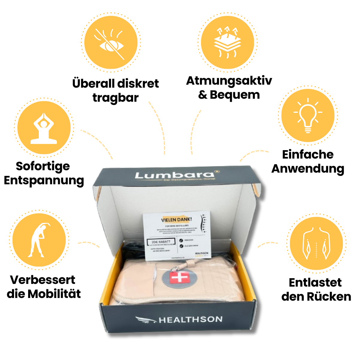 RückenWohl™ | Aufblasbarer Rückenstützgürtel