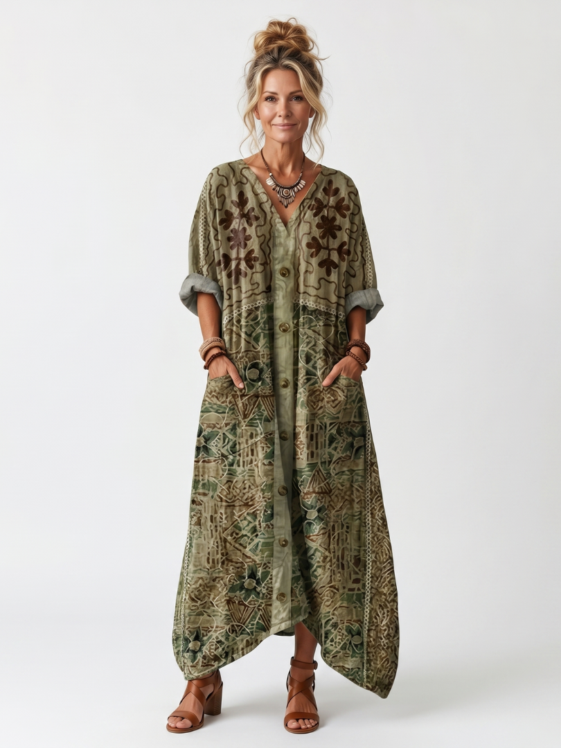Besticktes Midi-Kleid 'Monique'