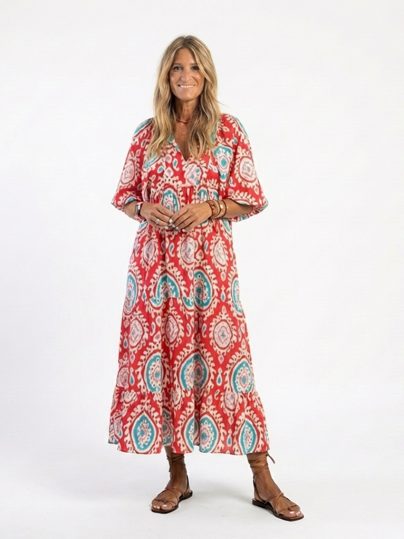 Midi-Kleid mit Kaschmir-Muster Martine