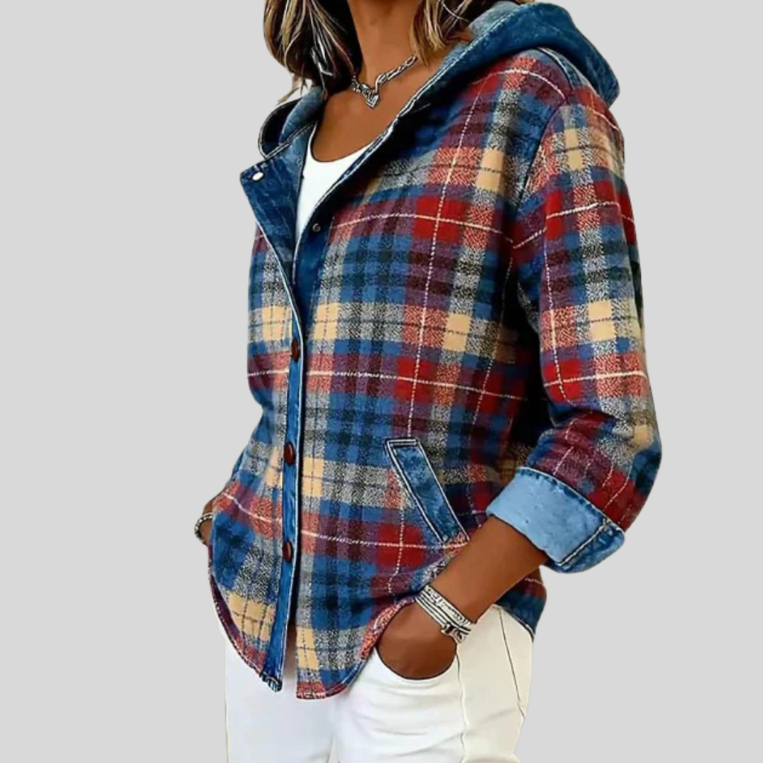 Hildred | Karo-Hemdjacke mit Kapuze