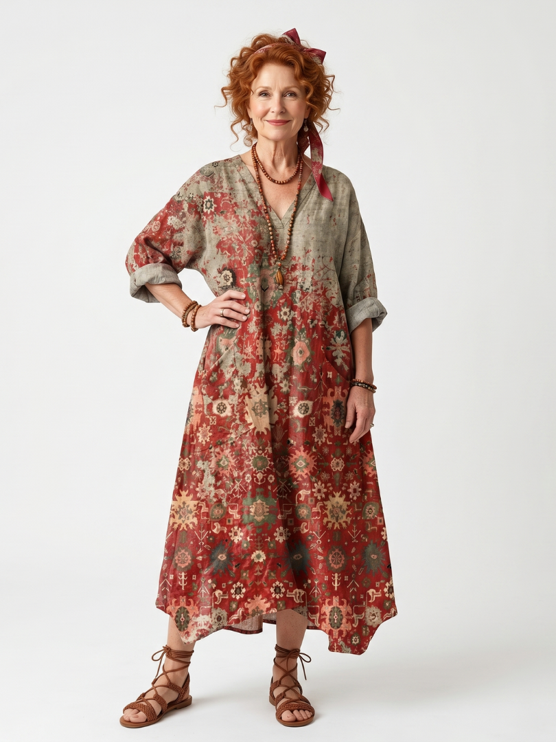 Saffran | Lässige Midi-Kleid