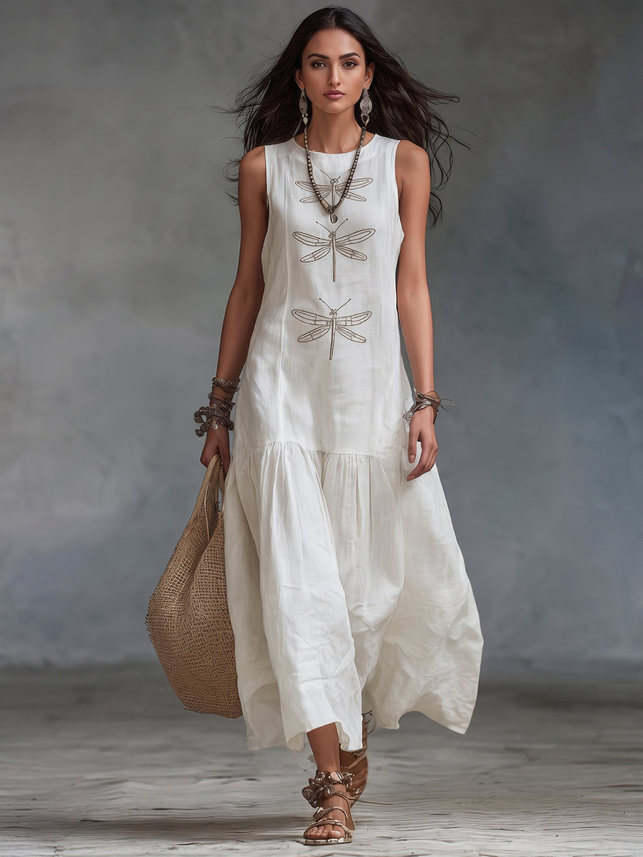 Ärmelloses Genf Maxikleid
