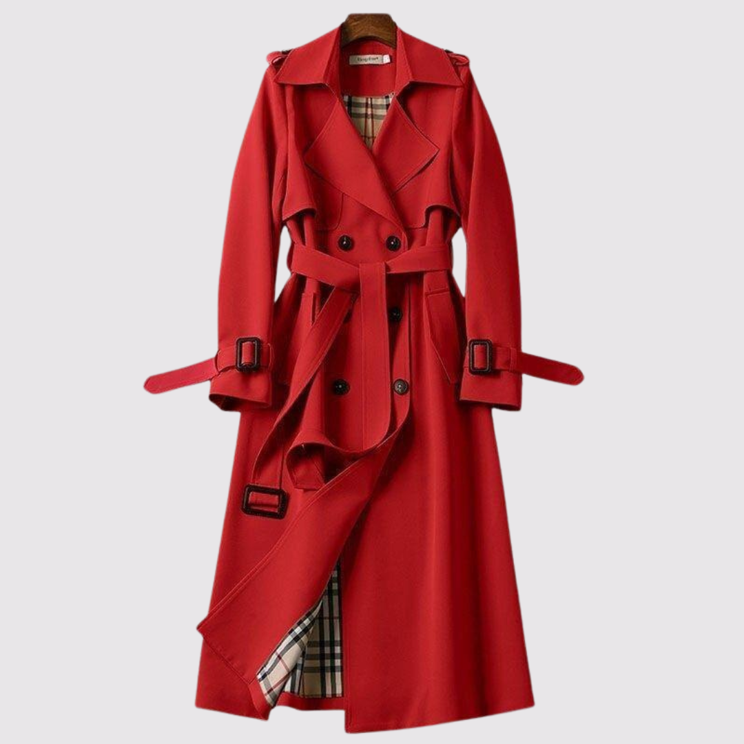 Sienna minimalist trench coat in sage green