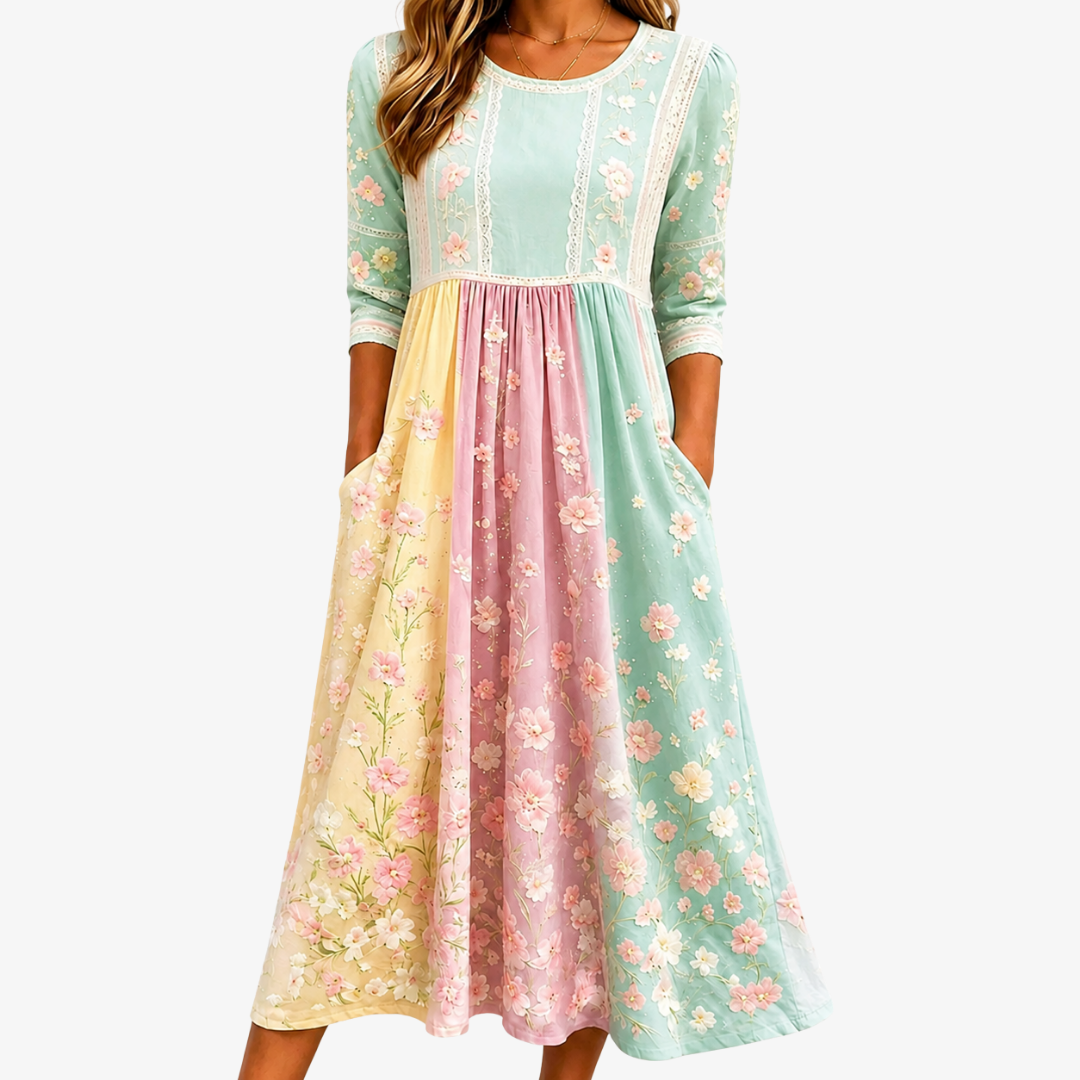 Midikleid mit Blumenmuster