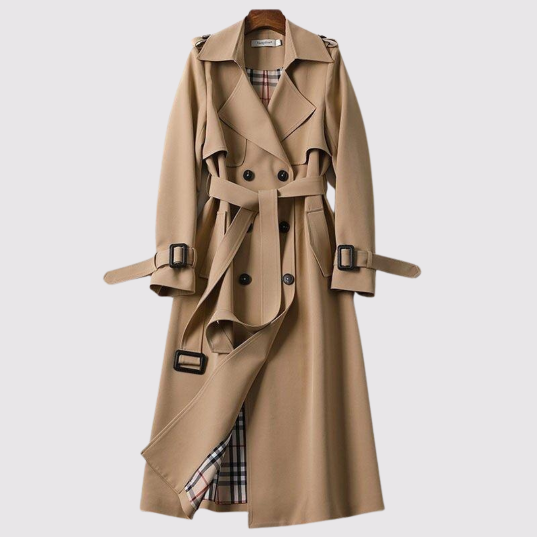 Sienna minimalist trench coat in sage green