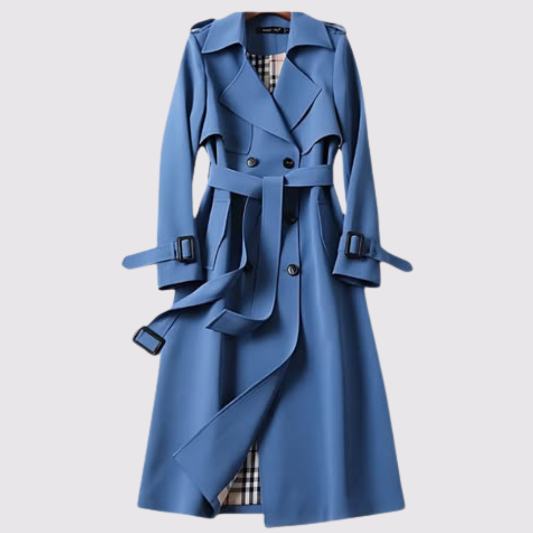 Sienna minimalist trench coat in sage green