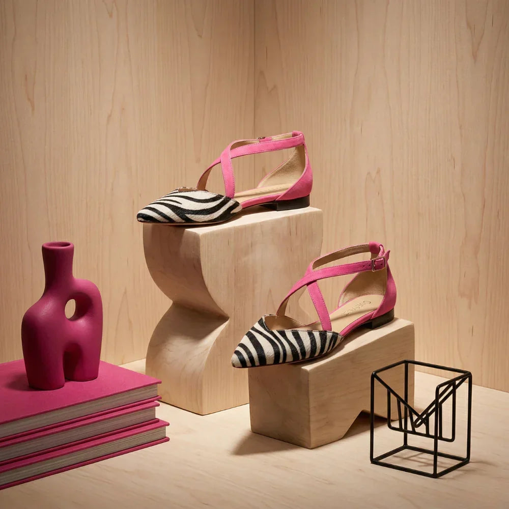 Valerina™ - Bicolore Ballerinas mit Kreuzriemen