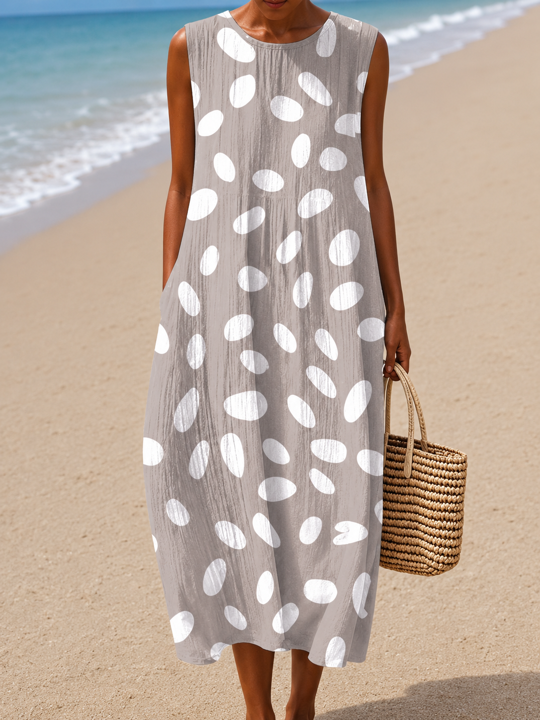 Ärmelloses Midi-Kleid für Damen