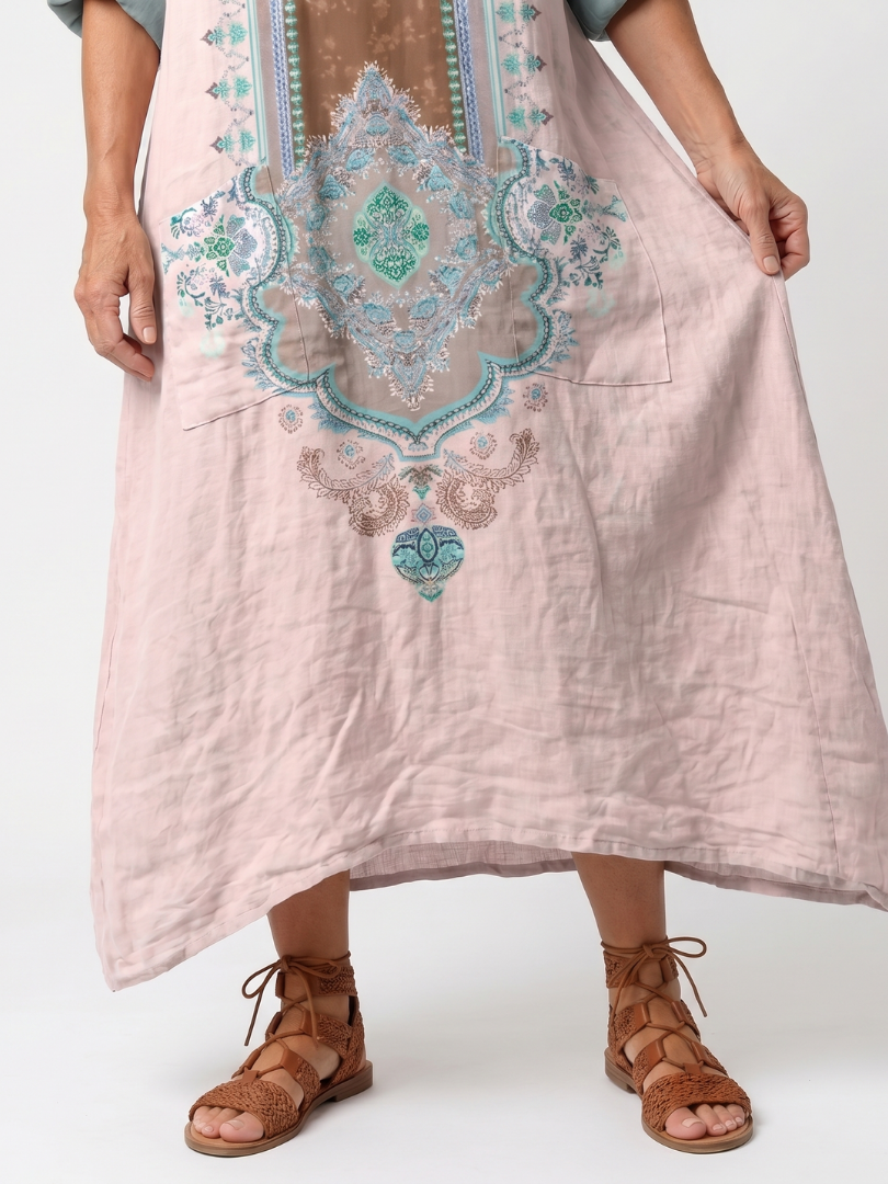Kenza | Besticktes Midi-Kleid