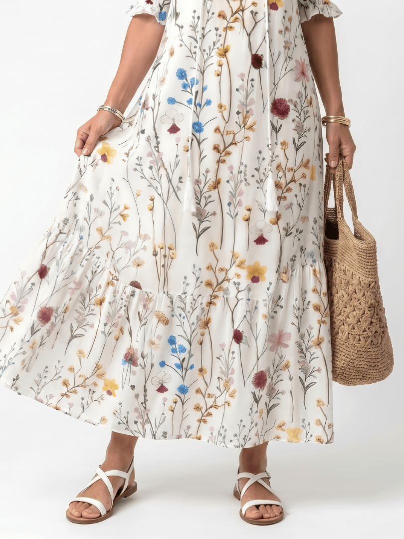 Sylvie | Midi-Dress mit floralem Design