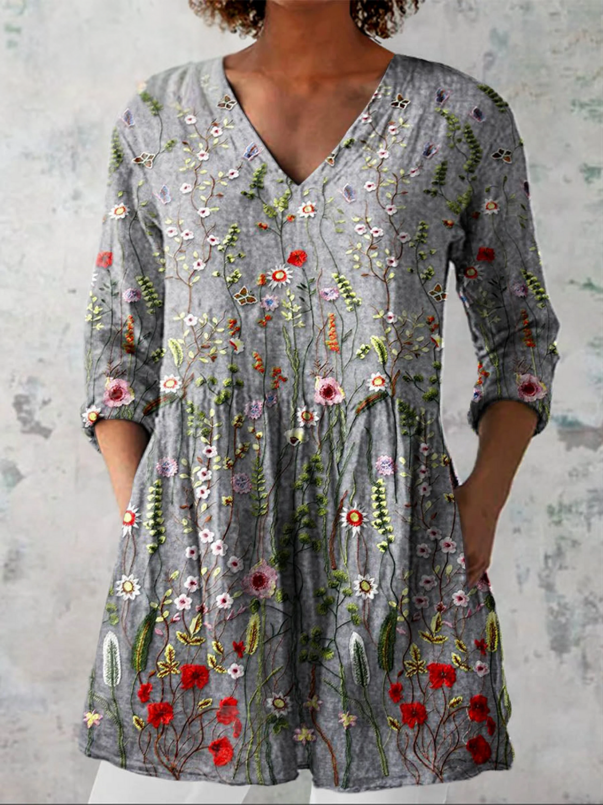 Sloane | Lange Bluse mit auffälligem Muster