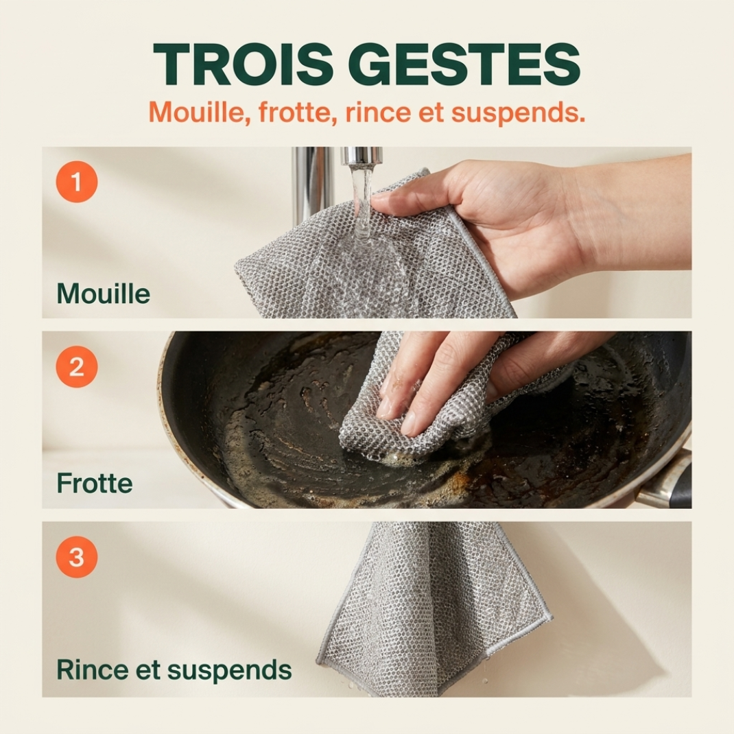 Glanzora™ Krafttuch – Stark gegen Eingebranntes, sanft zu Oberflächen