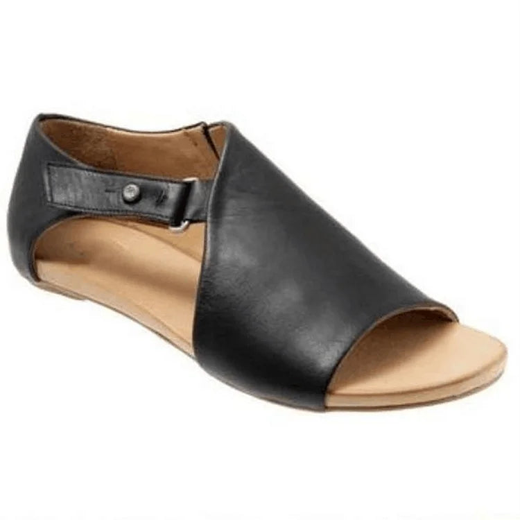 Asymmetrische Cut-Out Peeptoe Sandalen mit Riemen und Schnallenverschluss