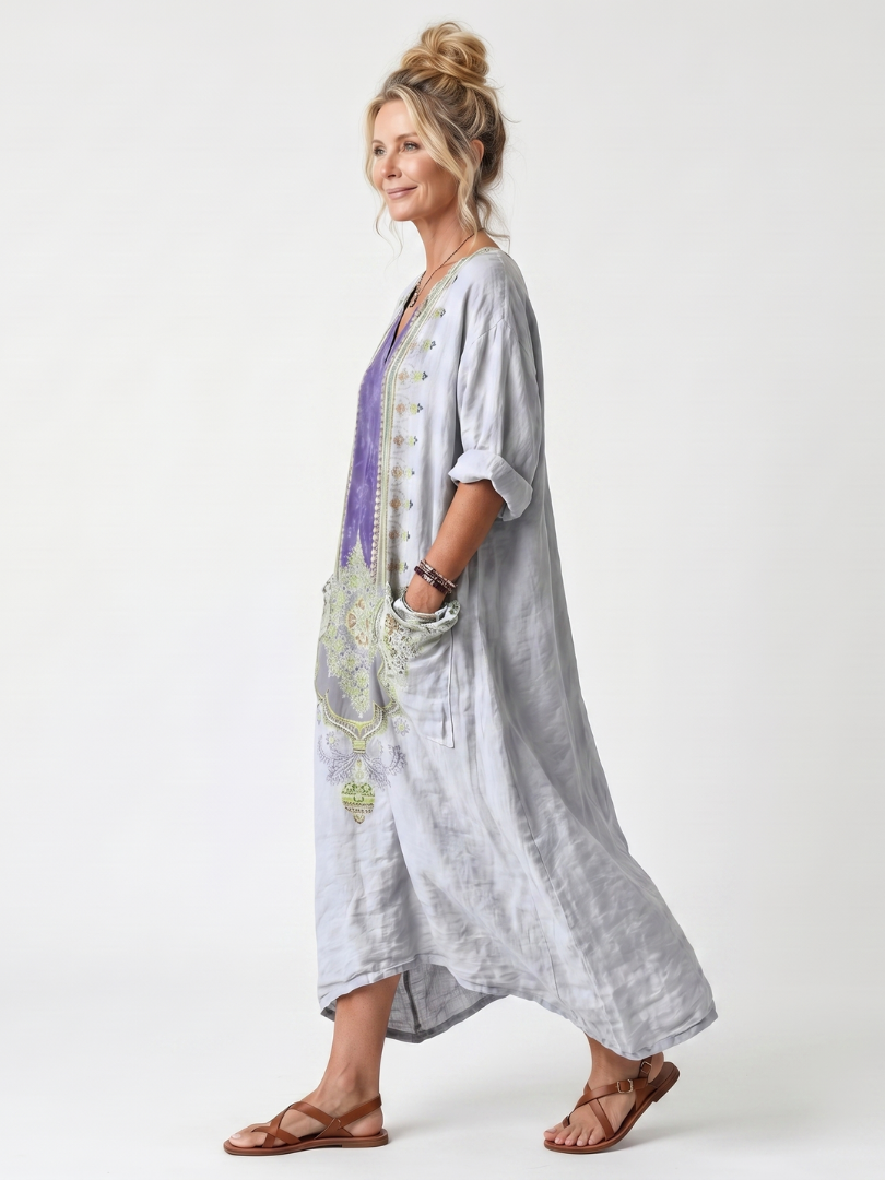 Raina | Besticktes Midi-Kleid für Damen