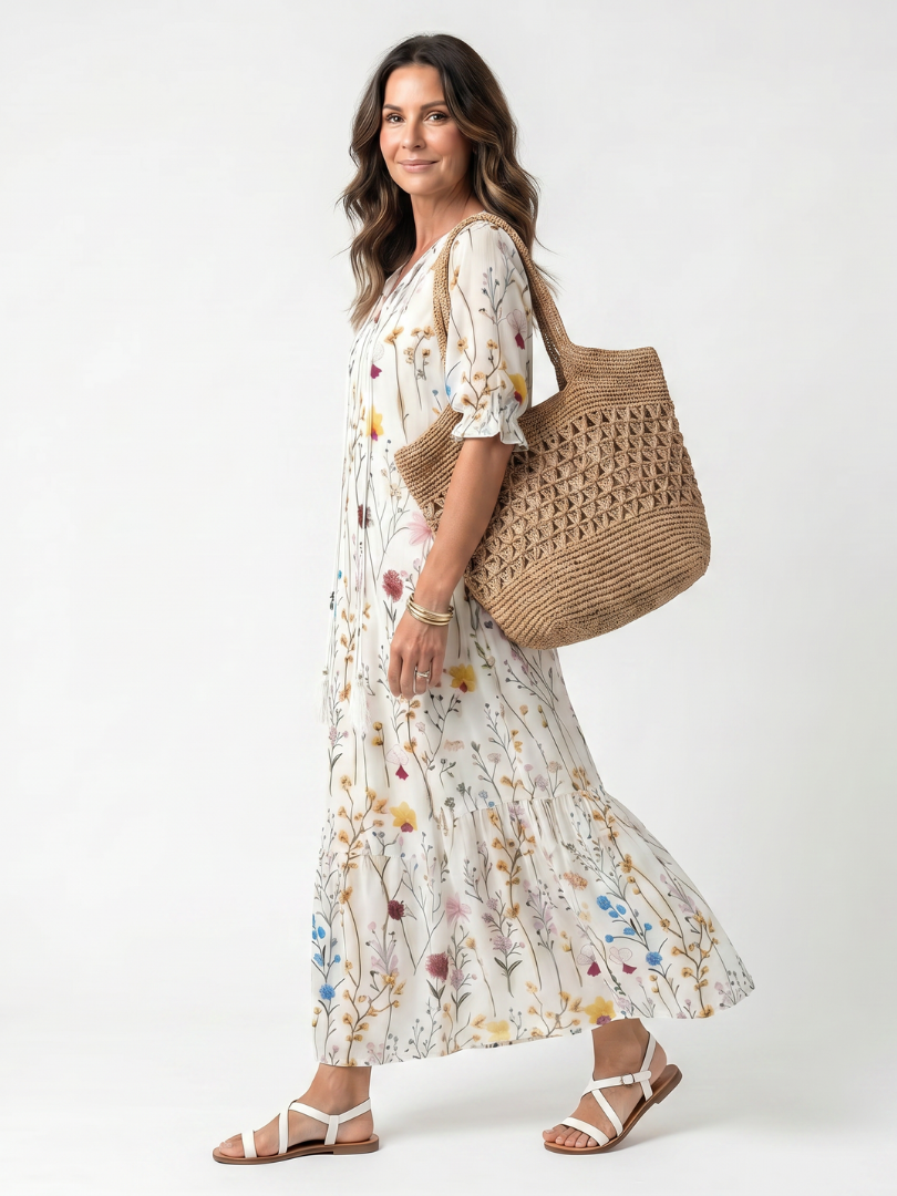 Midi-Boho-Kleid Nathalie mit Quasten