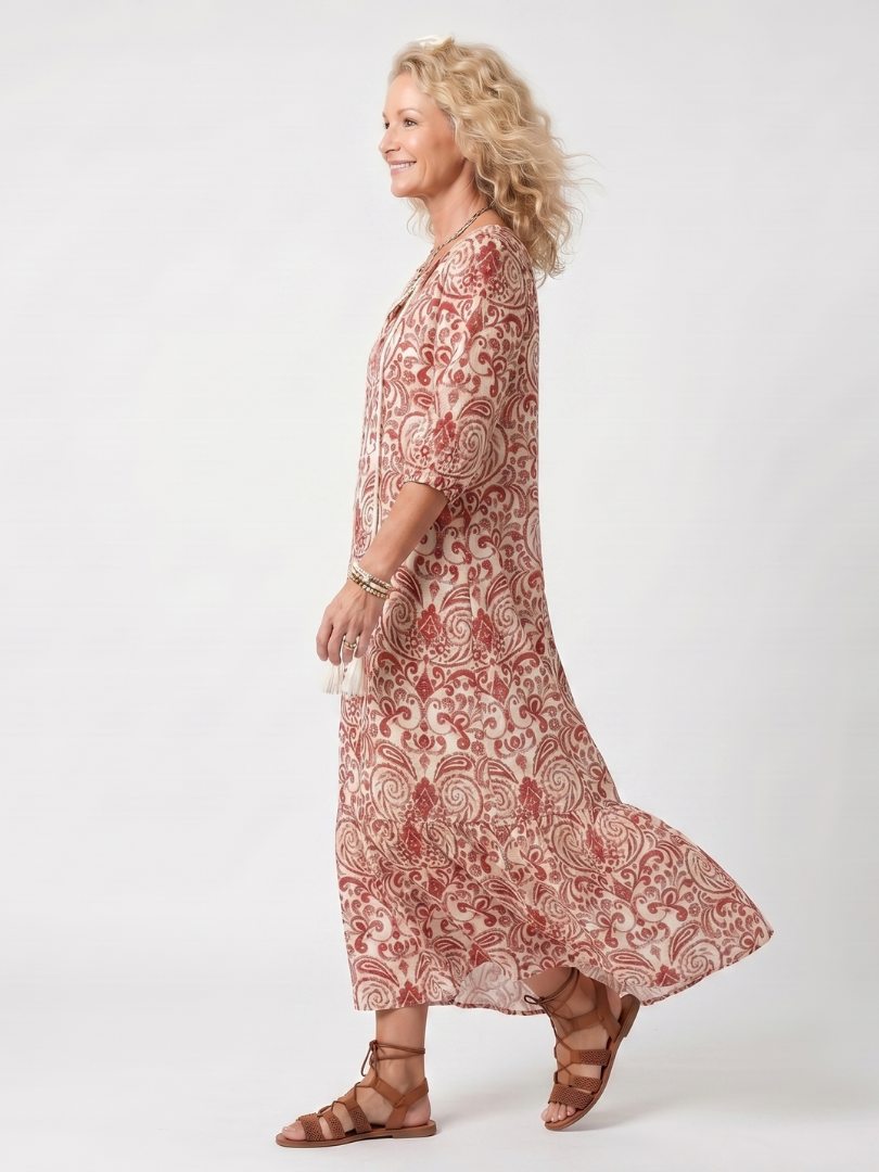 Midi Bohème Kleid Lucie mit Pompons