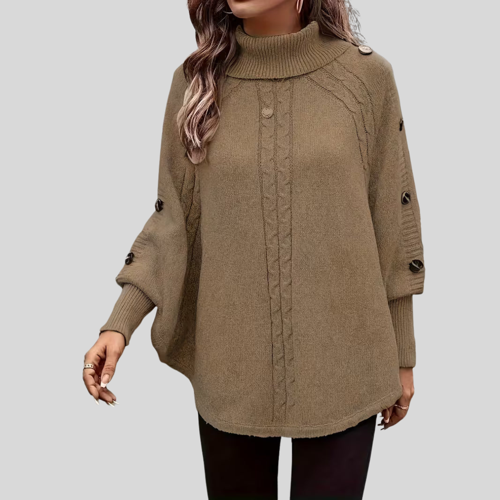 Norelle | Hochkragen-Strickpullover mit Zopfmuster