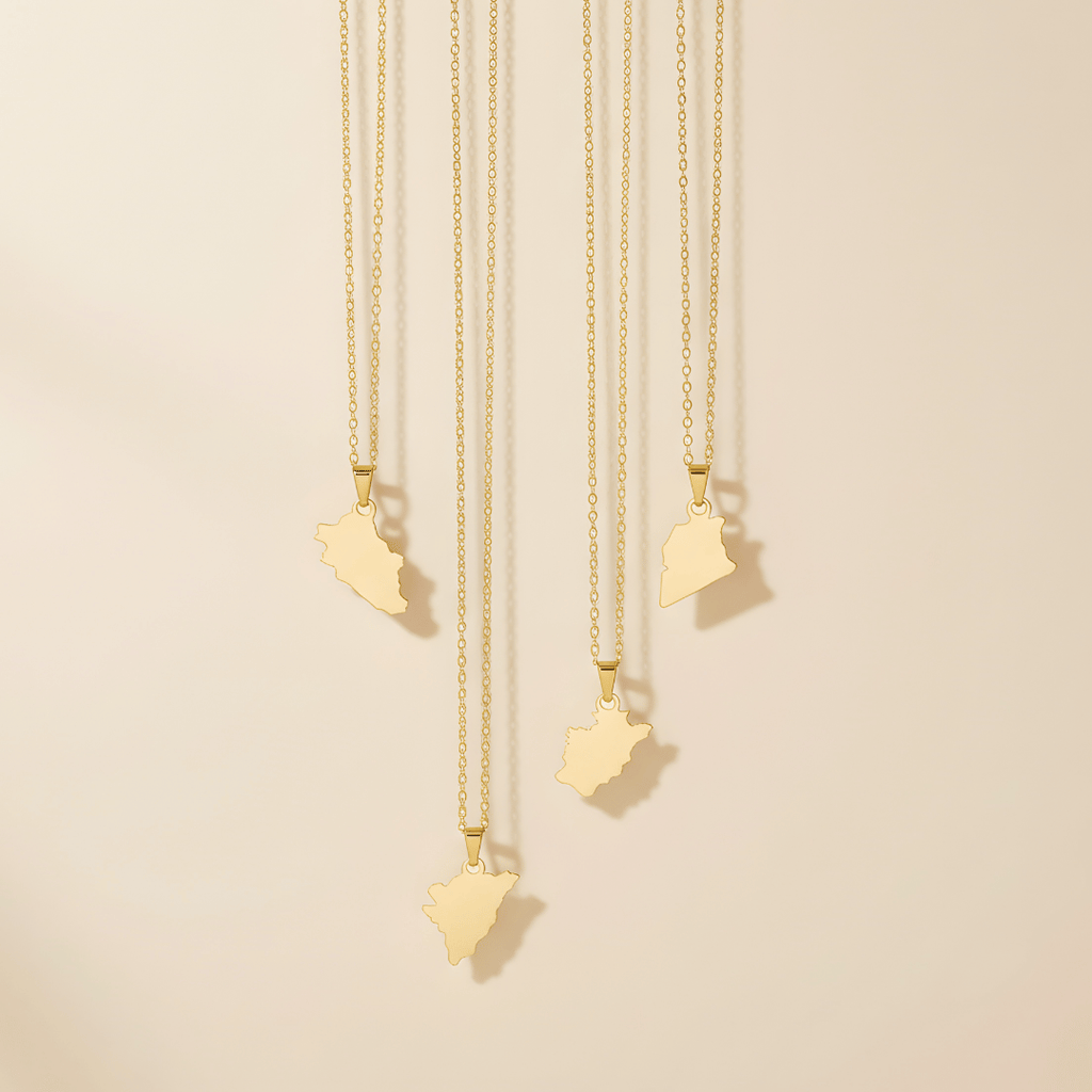 Lindoria™ - Zarte Halskette mit Länderkarte aus 18k Gold