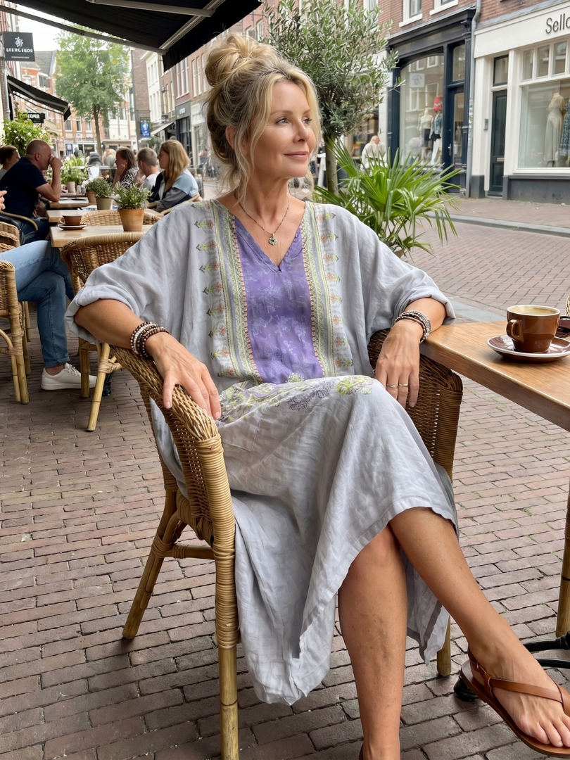 Raina | Besticktes Midi-Kleid für Damen