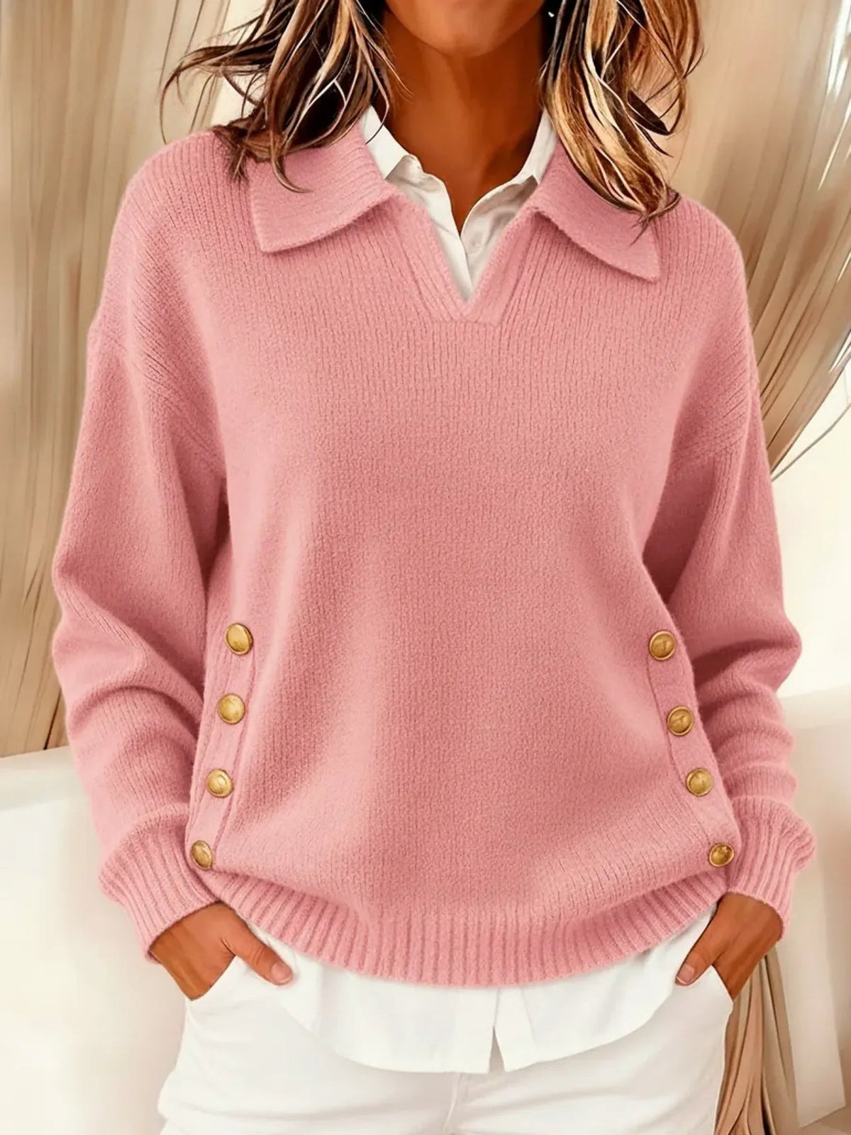 Vicenta | Pull à Col Polo avec Boutons