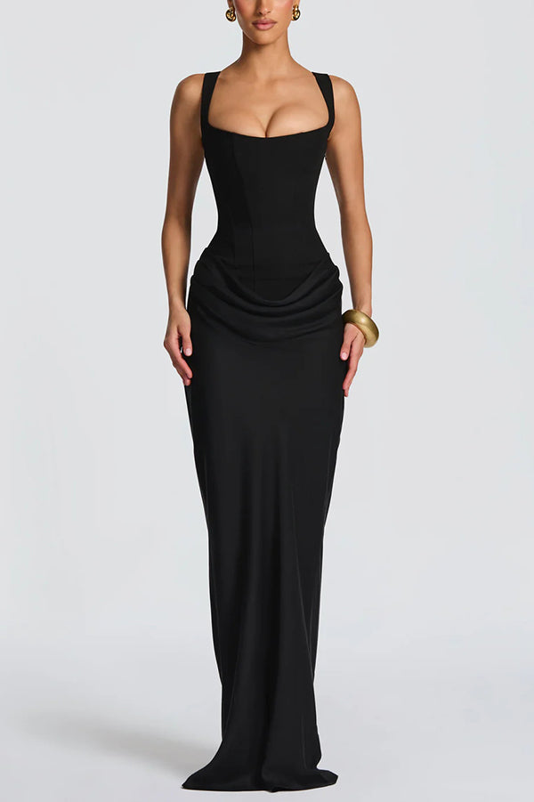 Éléonore | Maxikleid mit eckigem Dekolleté