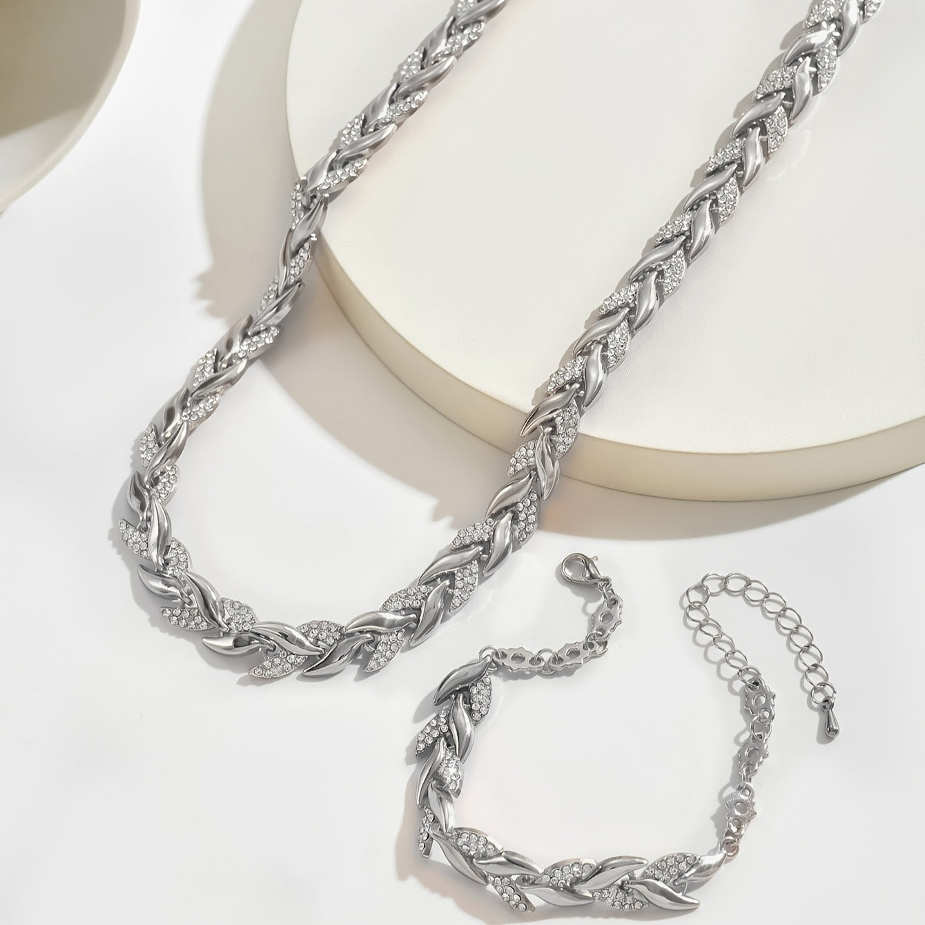 Kristall Fischgrät Schmuckset