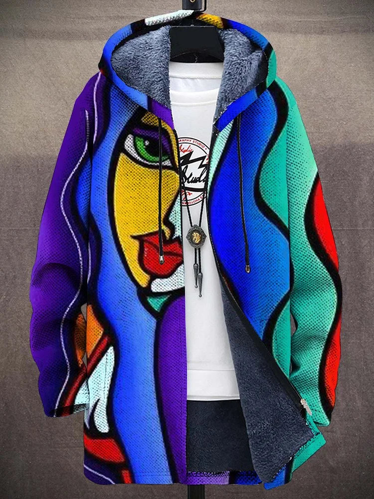 Allira™ - Luxuriöse Kunstinspirierte Kapuzenjacke mit Reißverschluss