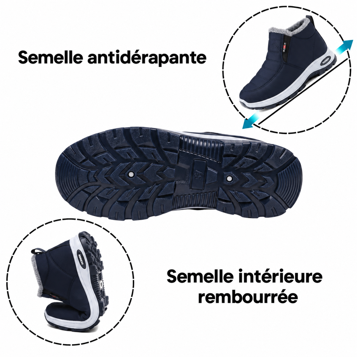Éliane – Bottines d’Hiver Imperméables et Fourrées