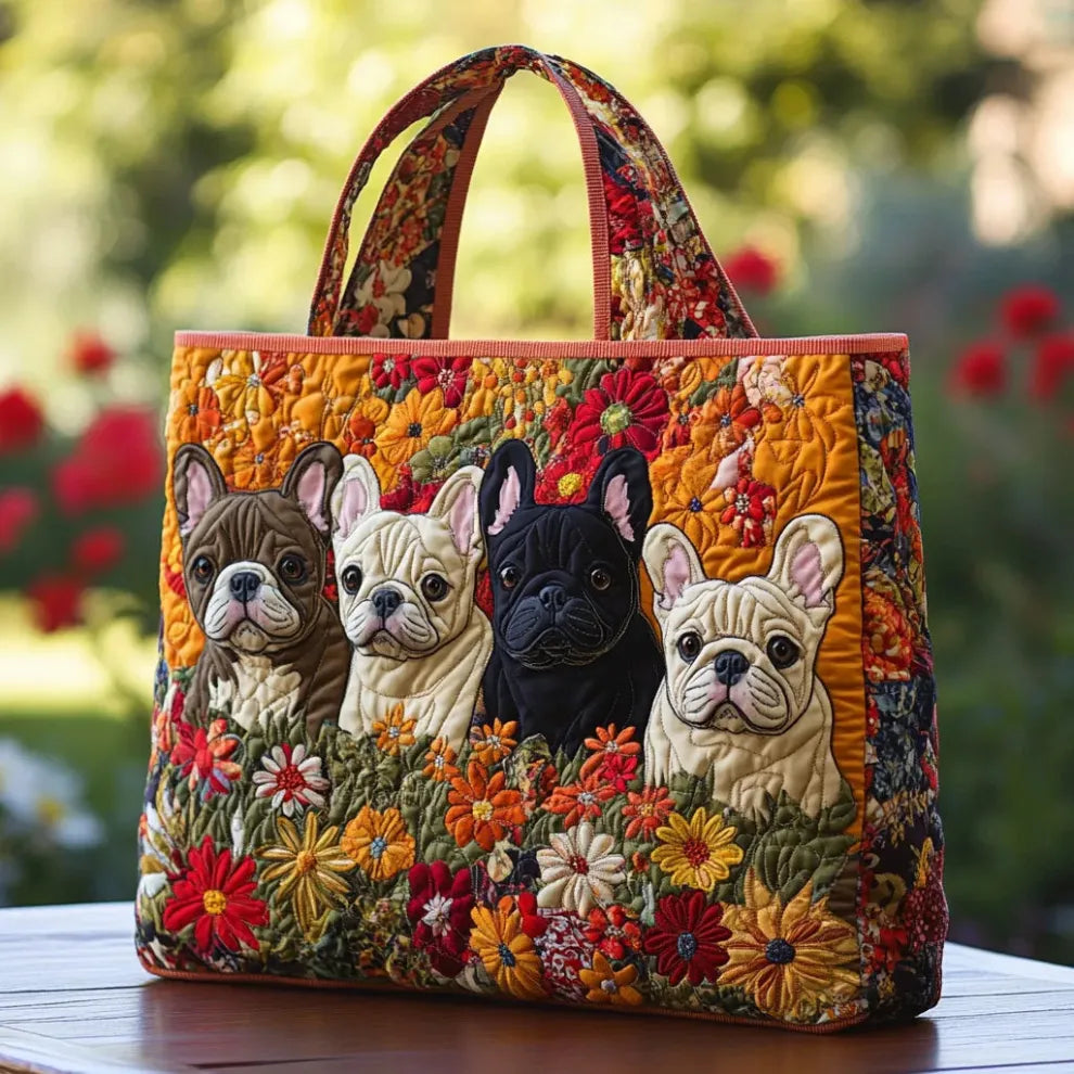 Frenchie Garden | Handcrafted Quilted Handbag