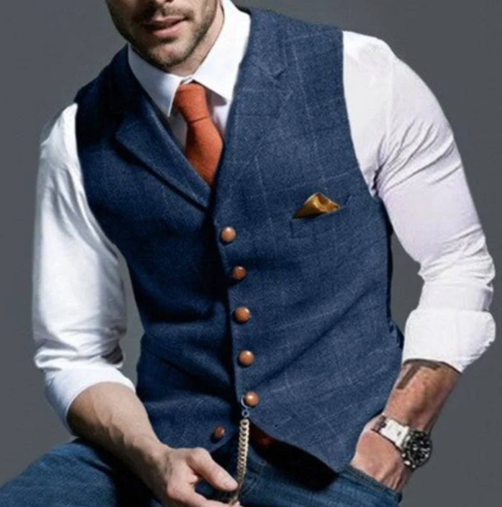 Vincenzo – Elegant tweed waistcoat for men