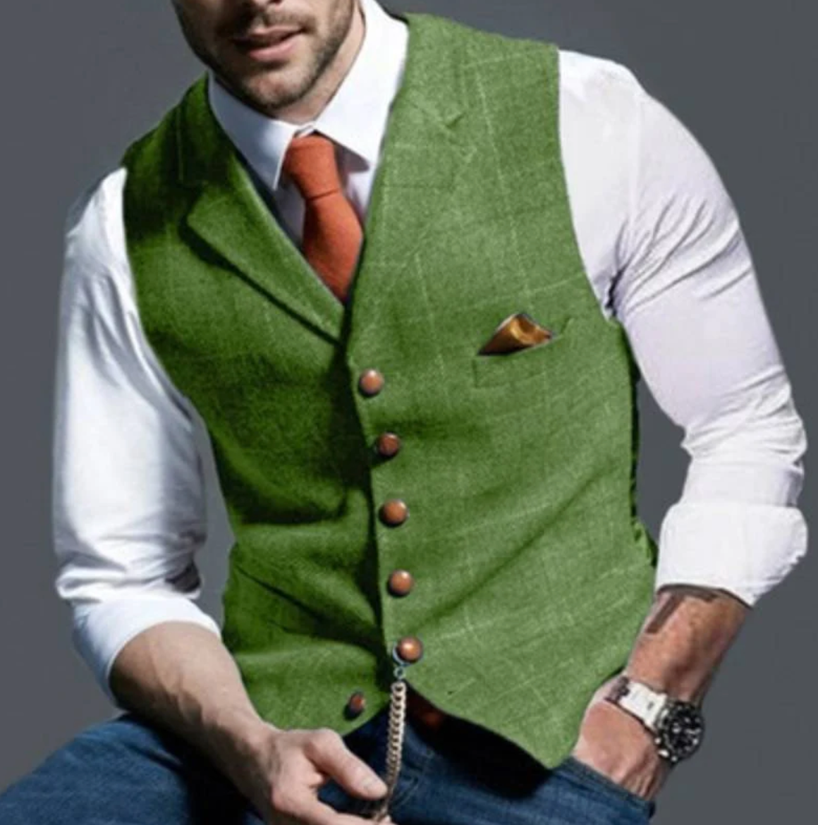 Vincenzo – Elegant tweed waistcoat for men