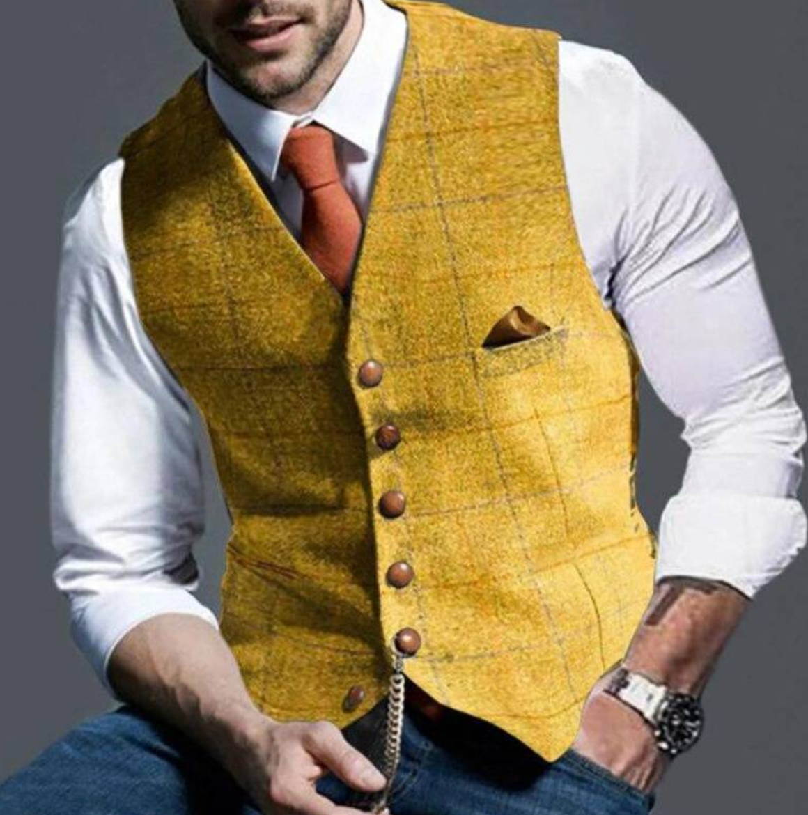 Vincenzo – Elegant tweed waistcoat for men