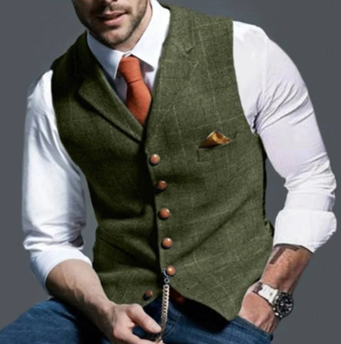 Vincenzo – Elegant tweed waistcoat for men