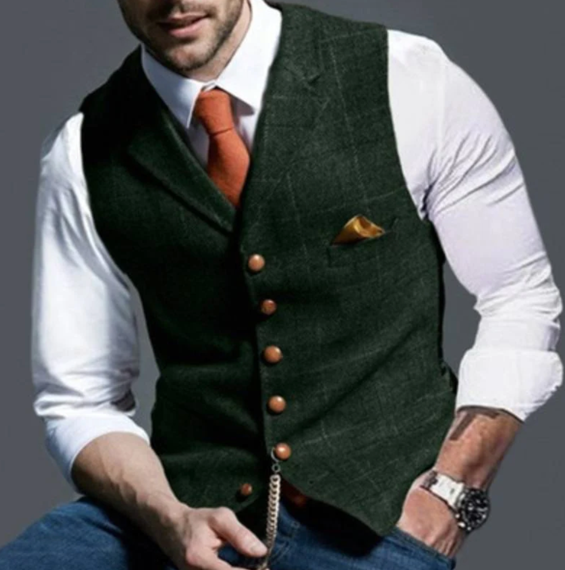 Vincenzo – Elegant tweed waistcoat for men