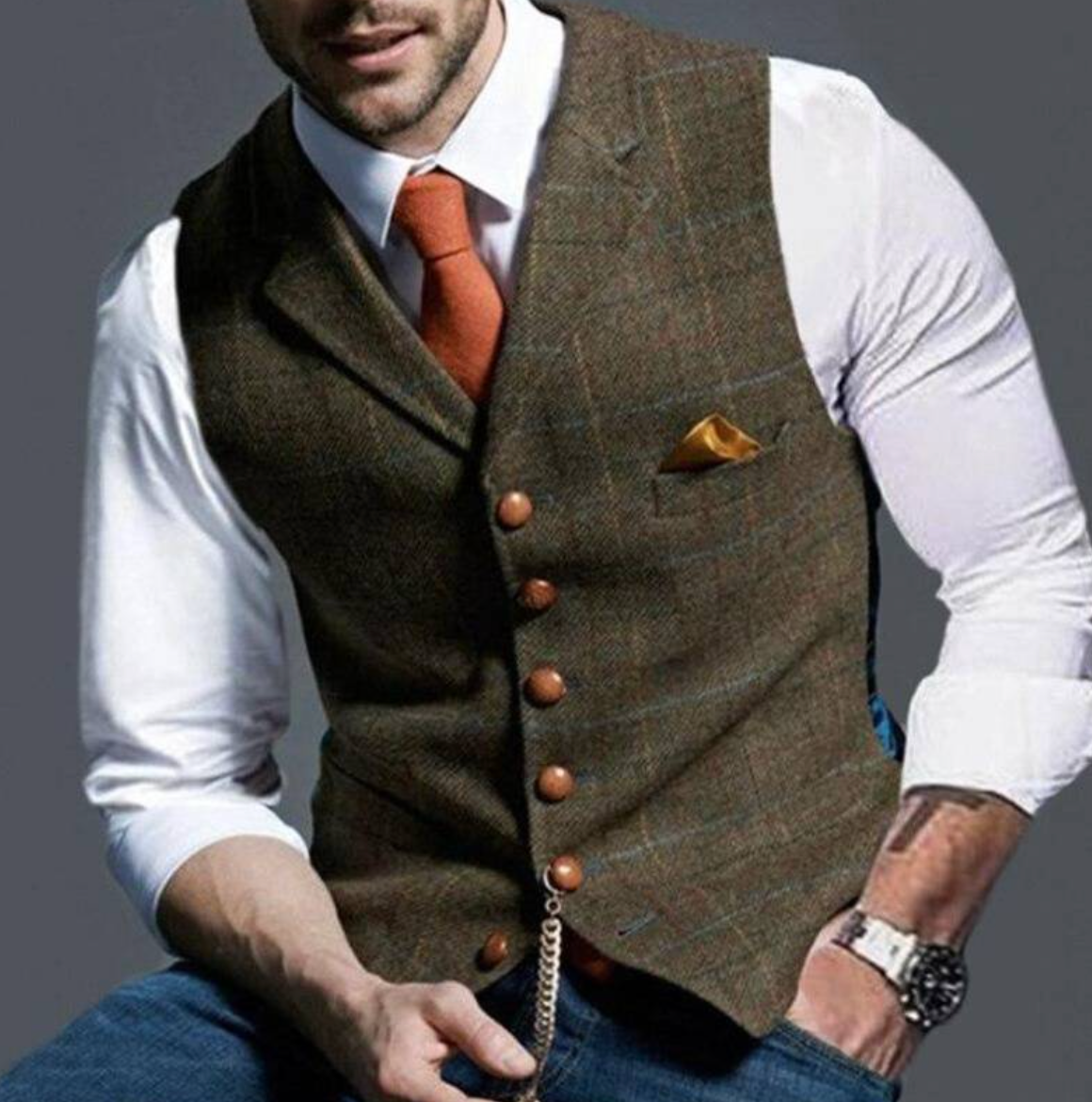Vincenzo – Elegant tweed waistcoat for men