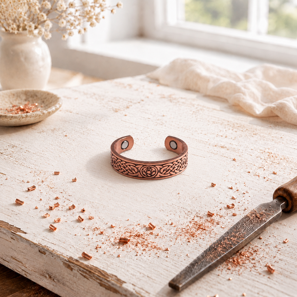 Bague en Cuivre Rose Tressé