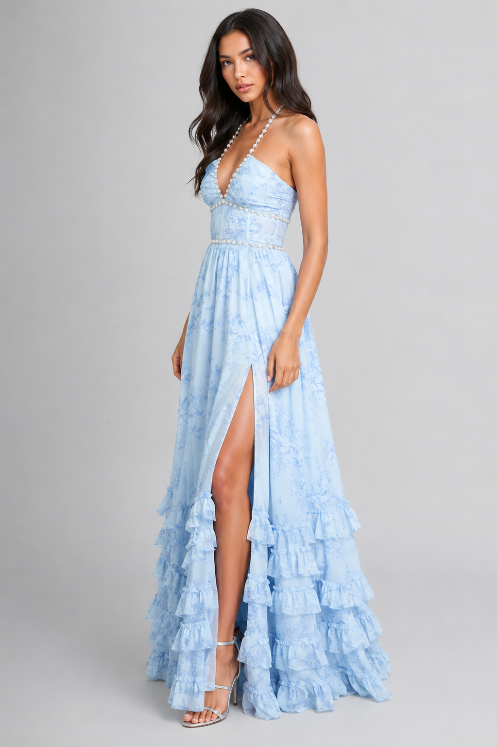 VALESKA | Elegantes Maxikleid im Vintage-Blumenmuster