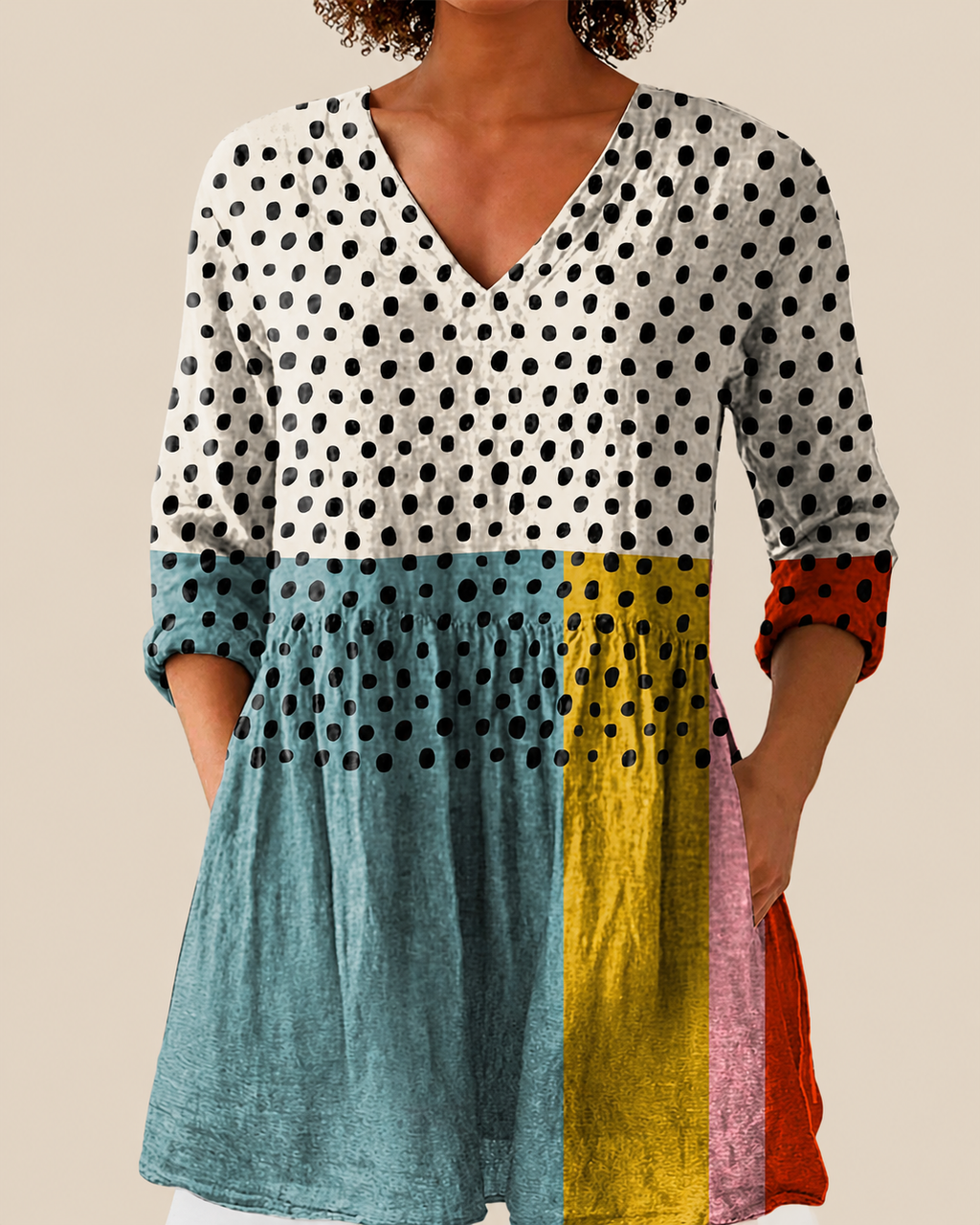 Nola | Lange Bluse mit auffälligem Design