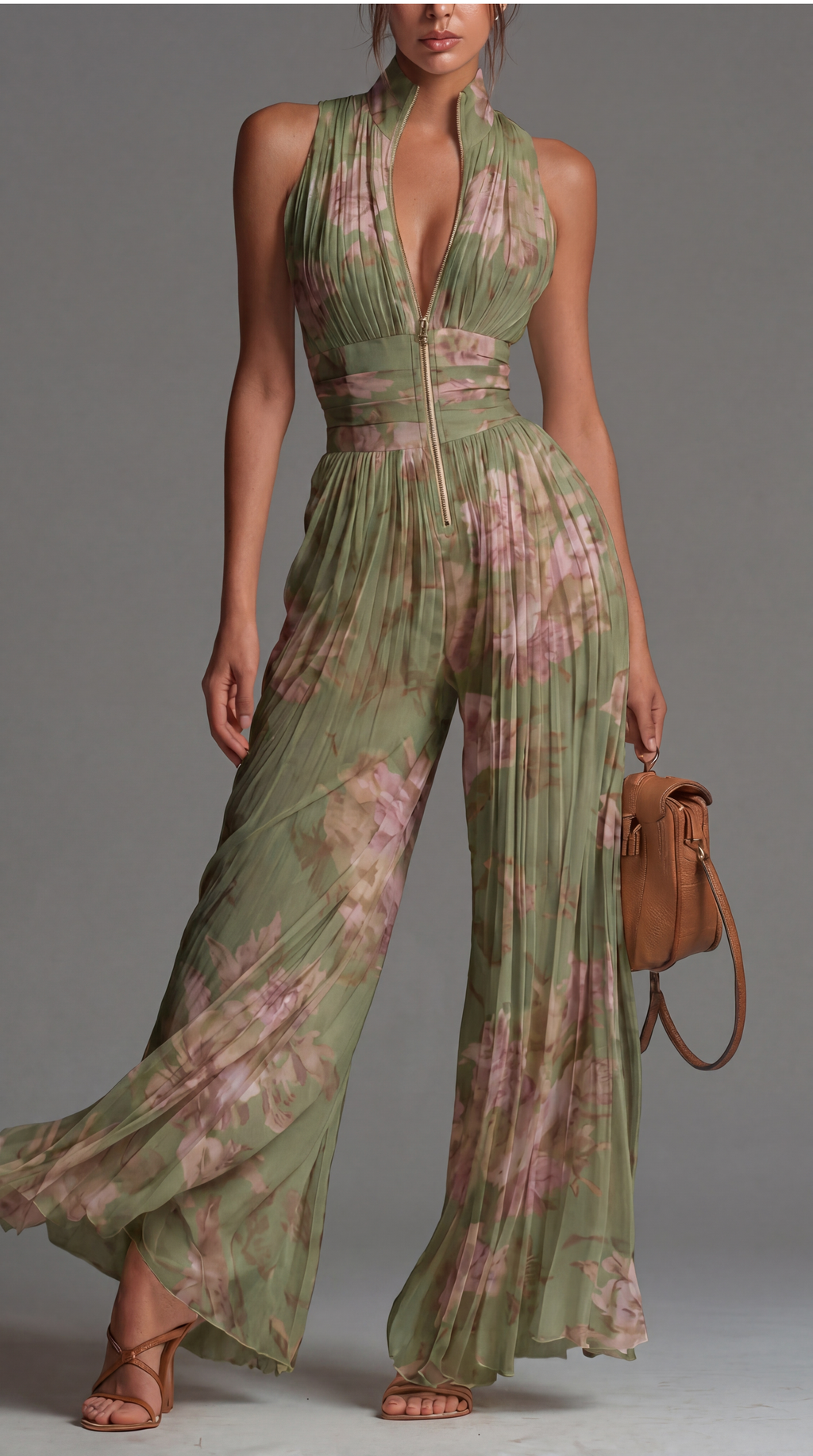 Zineb | Faltender Floral-Design Jumpsuit