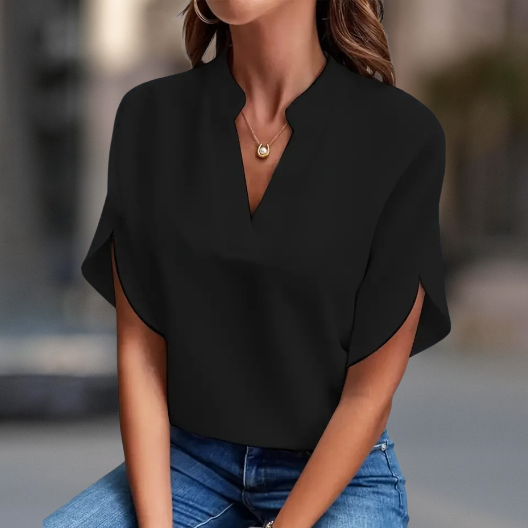 Elena Elegant women's blouse with V-neck