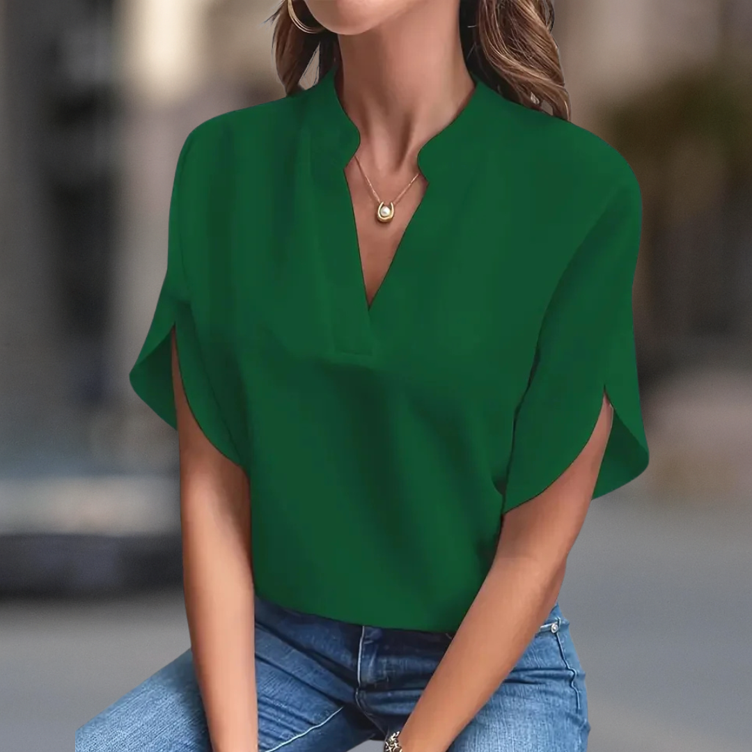 Elena Elegant women's blouse with V-neck