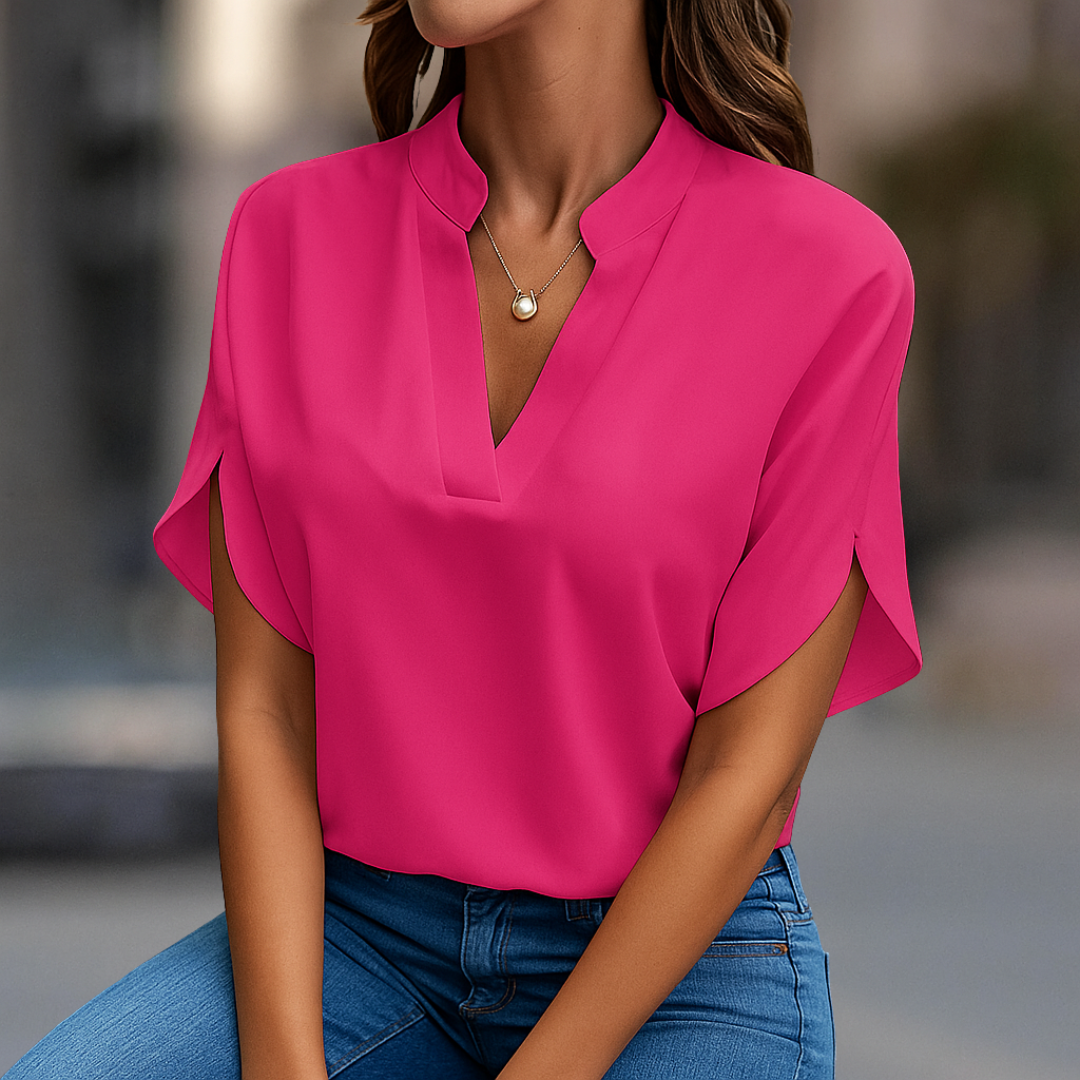 Elena Elegant women's blouse with V-neck