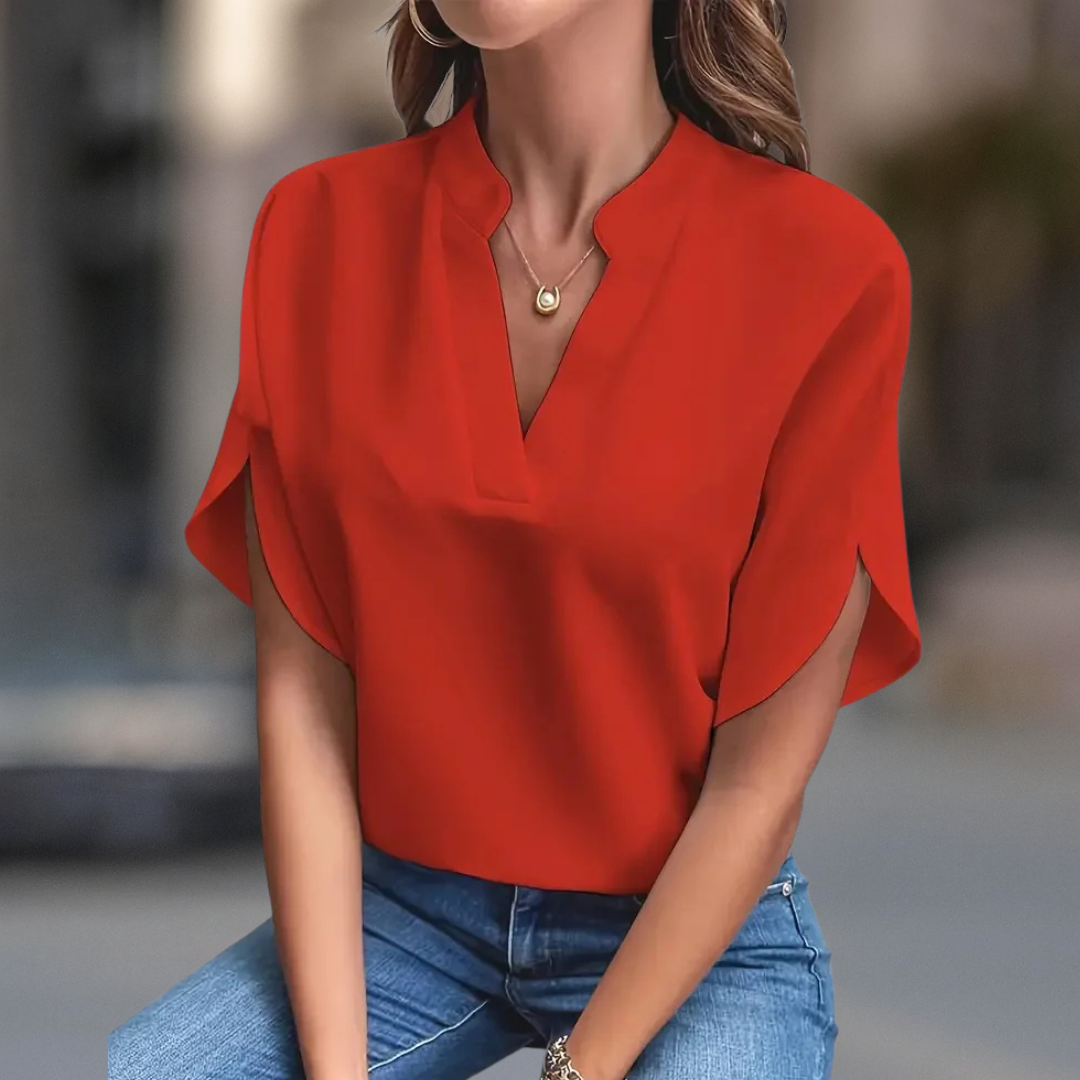 Elena Elegant women's blouse with V-neck
